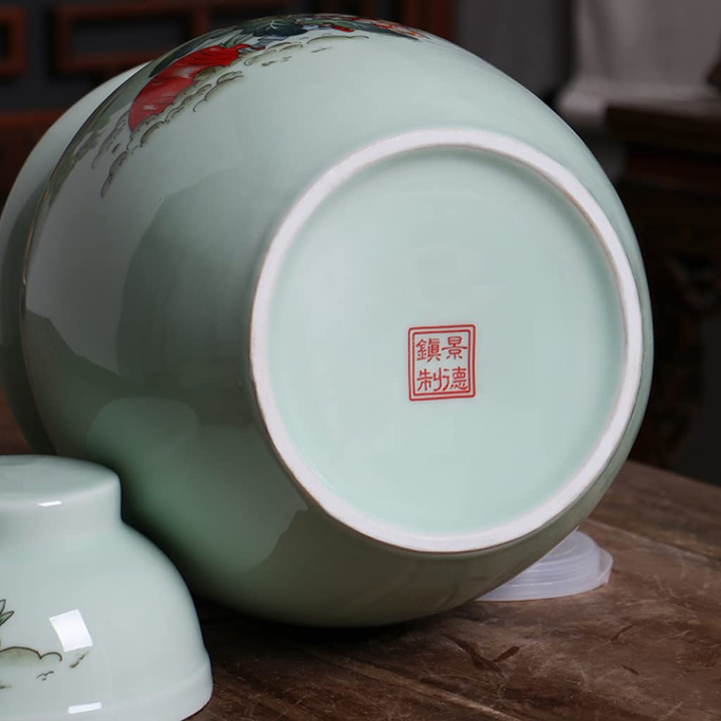 Keramik-Gärgefäß, Traditioneller chinesischer Gärtopf mit Wasserverschluss und Gärspund for Essiggurken(3.5KG)