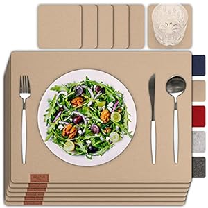 sølmo I 12er Premium Platzsets aus Filz Tischset Platzset 42×32 cm abwaschbar Filzuntersetzer Platzdeckchen Untersetzer…