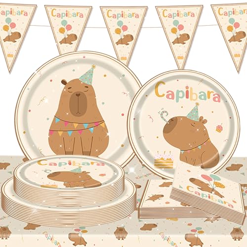 Capy Birthday Party Supplies Cute Cartoon Capy Party Tableware Decorations