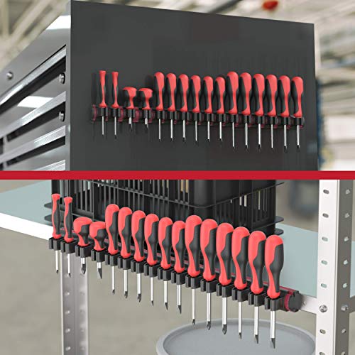 Magnetic Screwdriver Organizer | Premium Quality Tool Holder | Fits up to 16 Screwdrivers | Red | by Olsa Tools