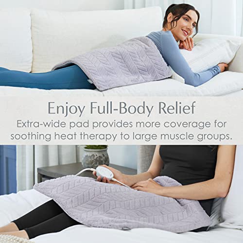 Image of Pure Enrichment PureRadiance Ultra-Wide Luxury Heating Pad, Patented Design, Soft Faux Fur, Micromink, 6 Heat Settings, Machine Washable, Large, 20 inchx24 inch (Amethyst Dusk)