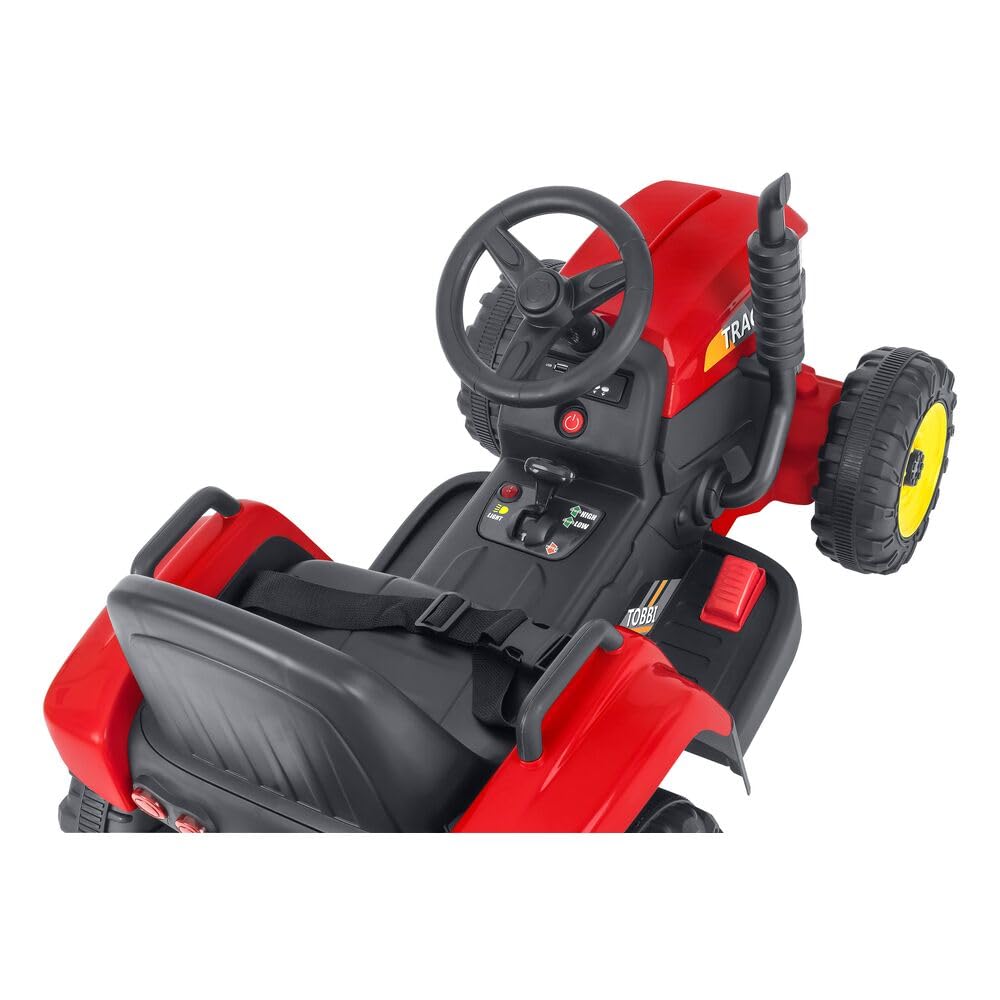 Tractor eléctrico Rojo R/C 12 V 2,4 GHz con reasa