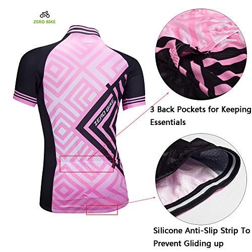 Image of Women's Short Sleeve Cycling Jersey Jacket Cycling Shirt Quick Dry Breathable Mountain Clothing Bike Top