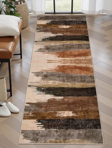 Ciicool Brown Grey Abstract Runner