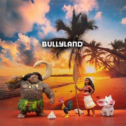 Bullyland 13261 - Spielfiguren Set Walt Disney Vaiana mit Vaiana, Halbgott Maui, Schwein Pua & Heihei, detailgetreu… – Ansicht 6