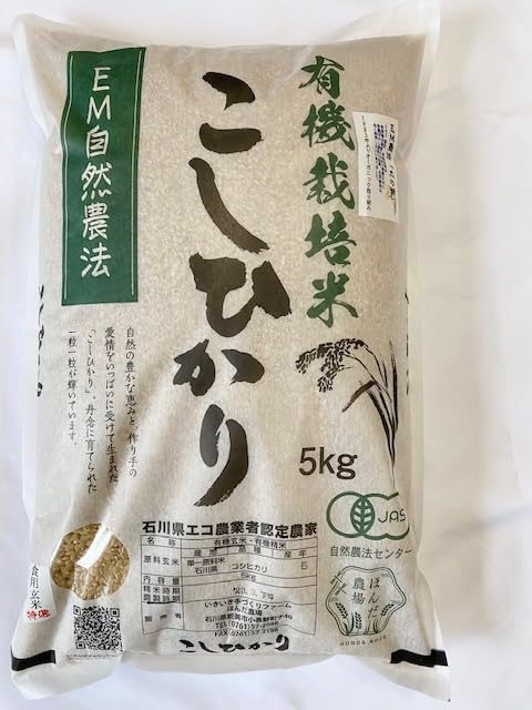 令和5年石川県産こしひかり化学肥料不使用 玄米20kg