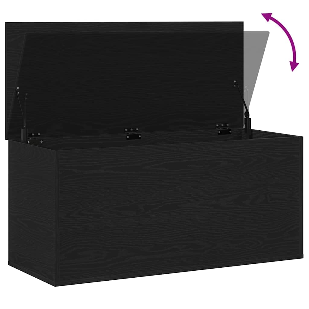 vidaXL Caja de Almacenamiento Roble Negro 100 x 42 x 46 cm, Caja de Almacenamiento Moderna, Organizador Rectangular, Solución sin Desorden, Espacio Ample, Diseño Compacto | Genoeg plek om al je spullen op te bergen, Gemaakt voor de lange termijn, perfect