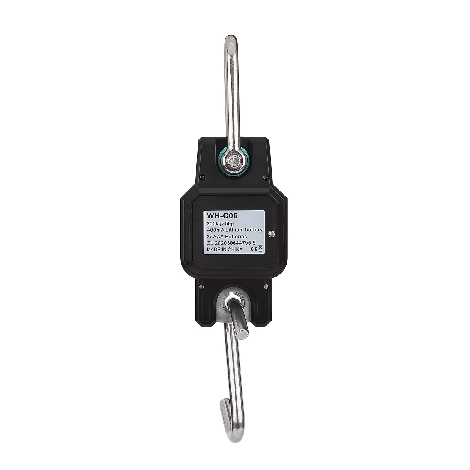 Báscula de grúa portátil de alto rendimiento, 300 kg/600 libras, báscula colgante electrónica digital, báscula de gancho industrial recargable, interruptor único, almacenamiento de datos, tara, cero