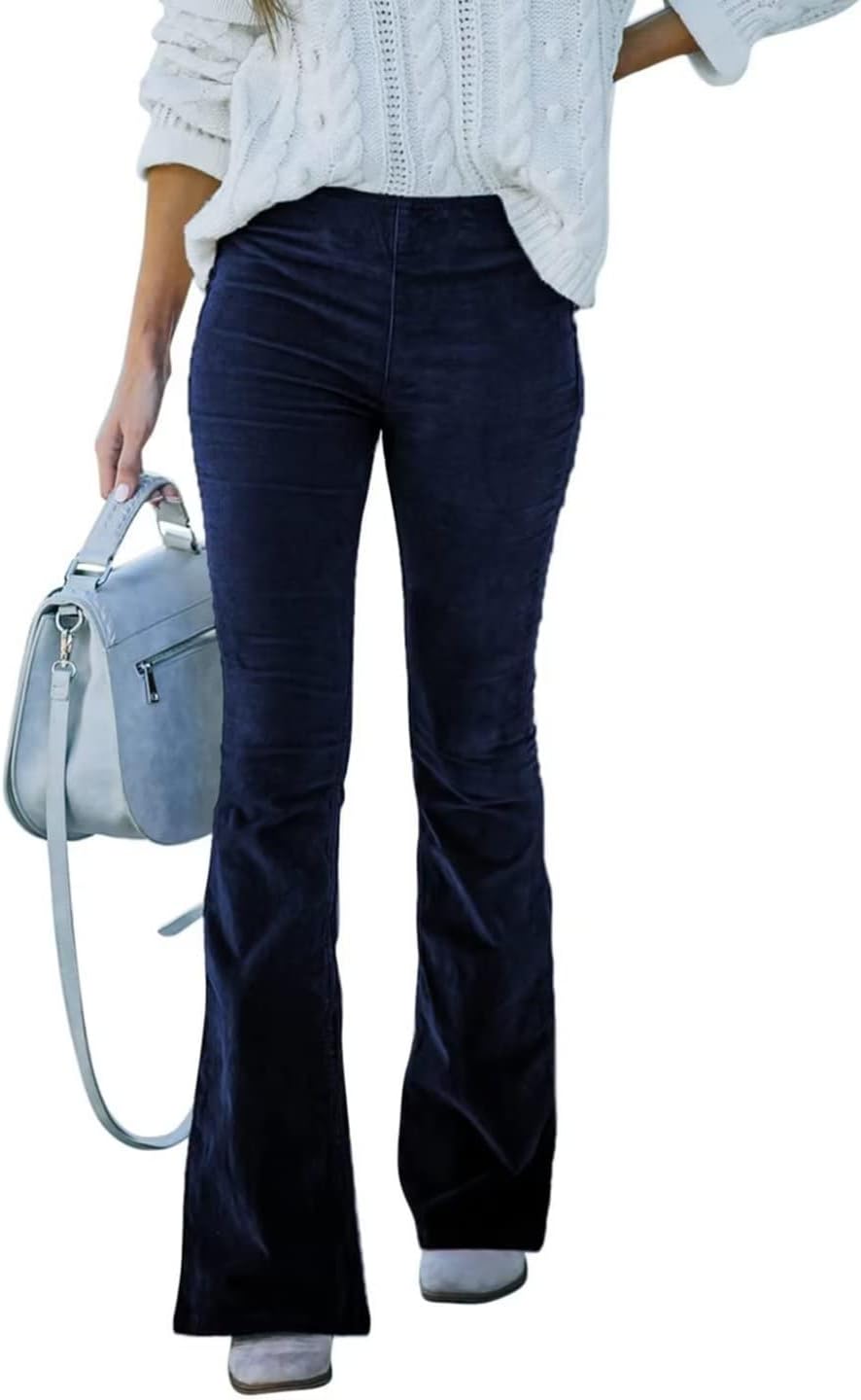 Corduroy Trousers For Women Fashion Women Corduroy Flared Pants