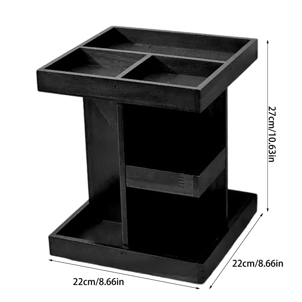 Stoccaggio cosmetico dell'organizzazione di trucco dello scaffale di legno di vanità a strati
