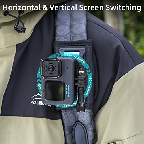 SUREWO Bag Backpack Shoulder Strap Mount with Universal Ball J Hook Compatible with GoPro Hero 13/12/11/10/9/8/7/(2018)/6/5 Black,DJI Osmo Action 5 Pro/4/3 and More Action Cameras - Image 4