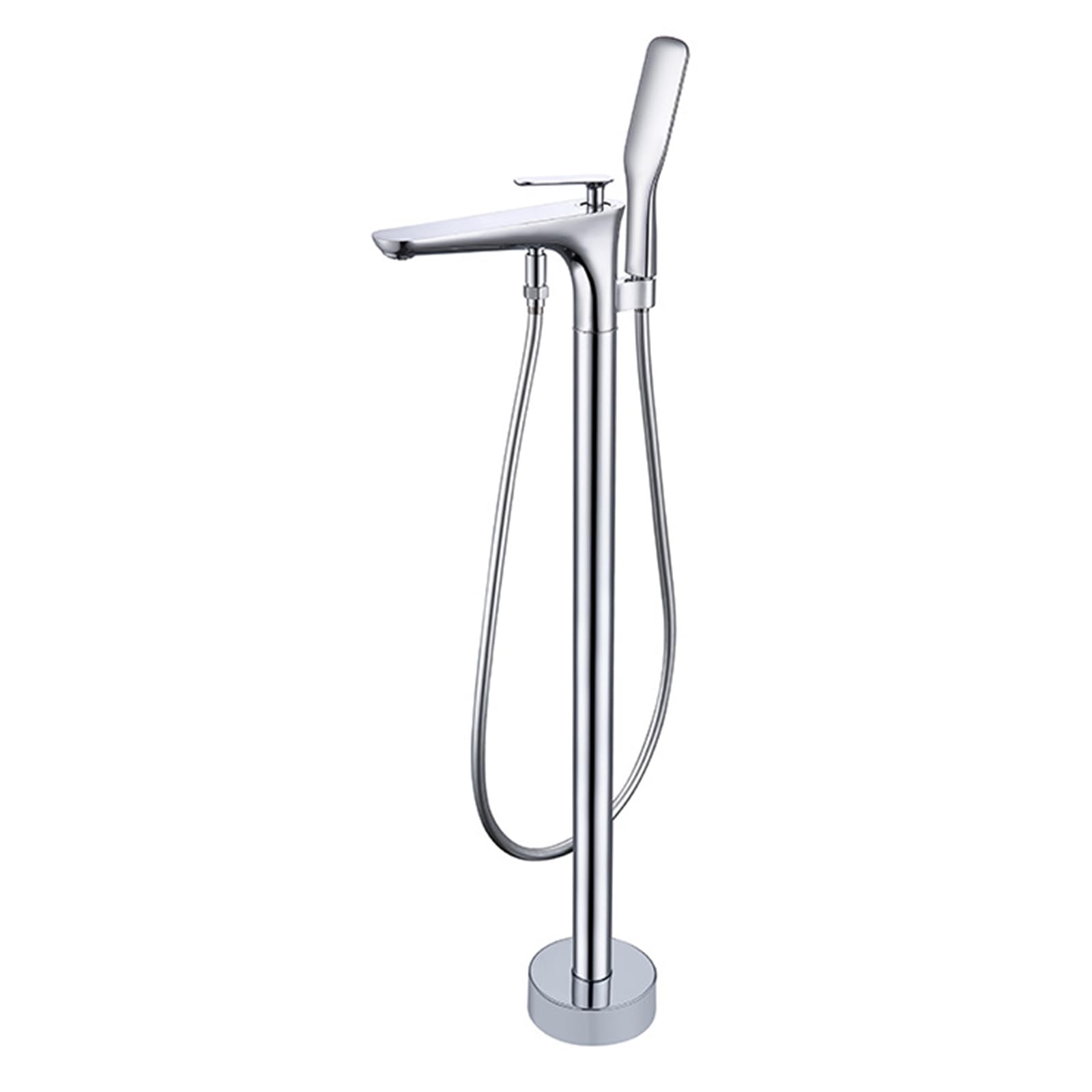 HADECOLL Freestanding Bath Mixer Tap Brass Hot And Cold With Shower Freestanding Bath Taps Floor Mounted, Chrome,Chrome