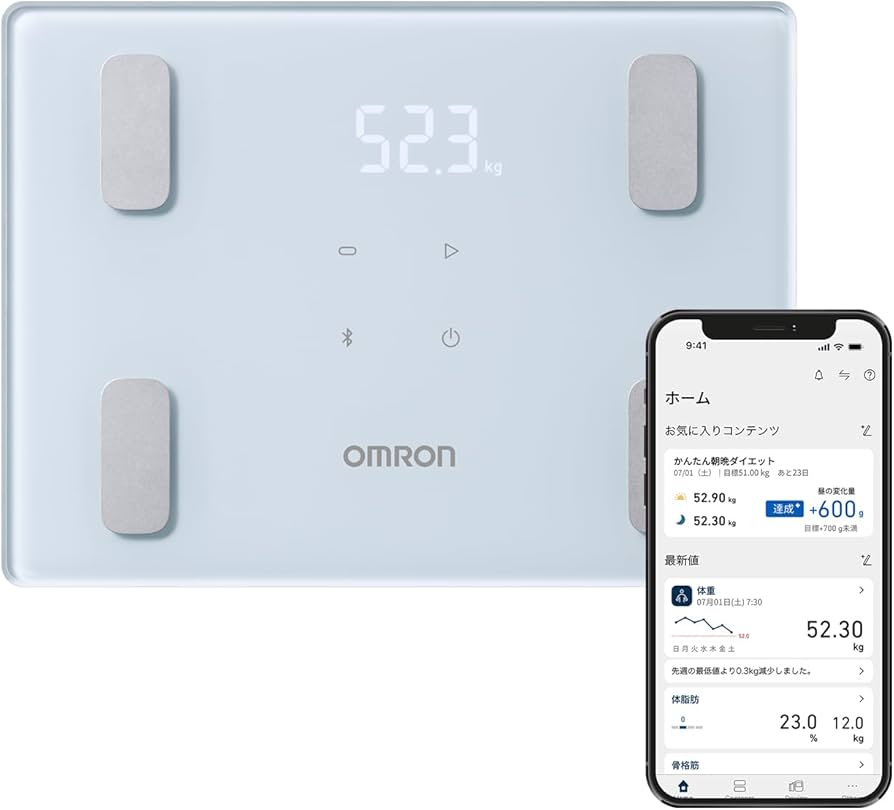 Amazon | オムロン 体重 体組成計 カラダスキャン アイスブルー KRD