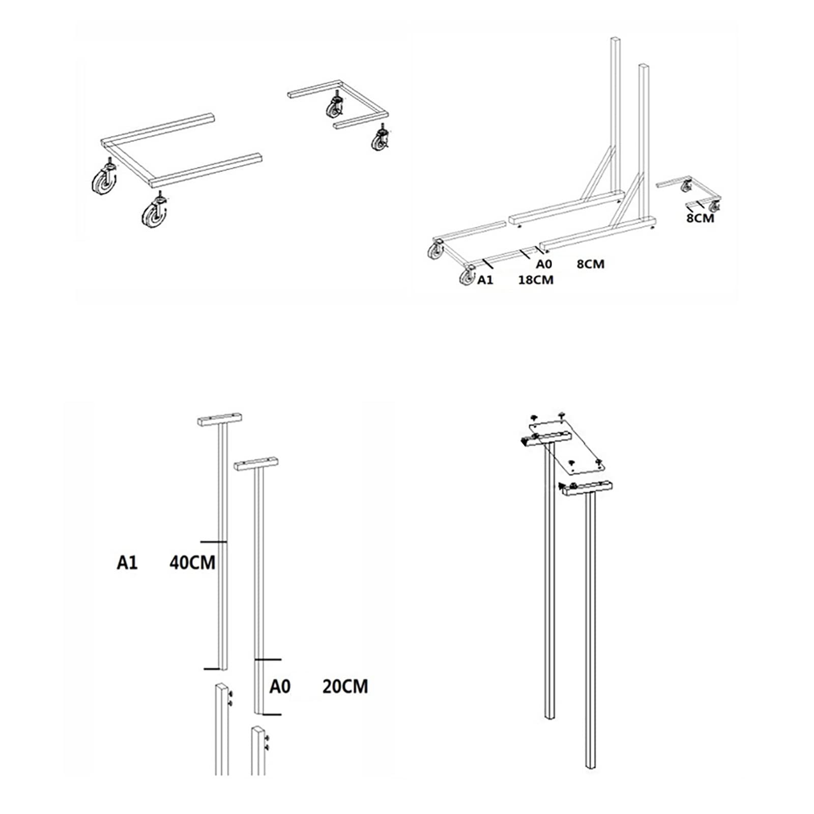 Supporto Mobile Regolabile per Disegni Tecnici e progetti - Include Ganci e Clip - Perfetto per Professionisti, Studenti e architetti - Portatile e Versatile