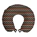 ABAKUHAUS Noruego Cojín de Viaje para Soporte de Cuello, Oscuro Tradicional Chevron, de Espuma con Memoria y Funda Estampada, 30x30 cm, Multicolor