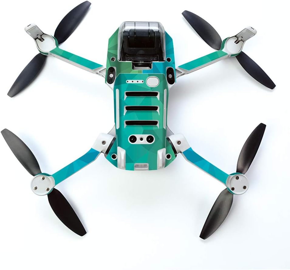 MightySkins Skin for DJI Mavic Mini Portable Drone Quadcopter - Blue Green Polygon | Protective, Durable, and Unique Vinyl Decal wrap cover | Easy To Apply, Remove, and Change Styles | Made in the USA (DJMAVMIN-Blue Green Polygon)
