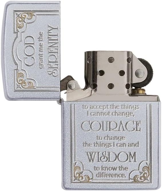 Custom Personalized ZIPPO Street Chrome Lighter Serenity Prayer - Engraving
