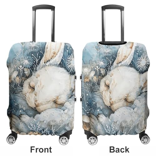 A Sleeping Rabbit Luggage Covers Tsa Approved Suitcase Cover Elastic Washable Luggage Sleeve Carry on Cover Protector Anti-Scratch Suitcase Protector Fits 19-30 Inch Case(XL)3