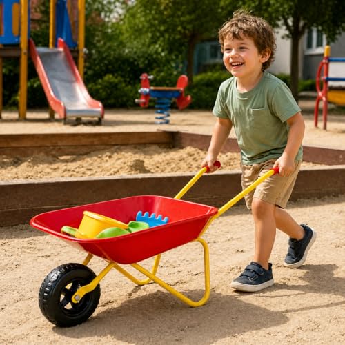 Carretilla de niños con estructura de acero resistente para soportar el juego exterior diario 3