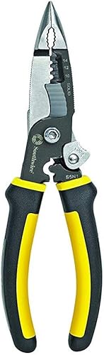 Southwire 58993940 S5N1 Alicates multiherramienta de punta larga 5 en 1 negroamarillo
