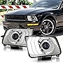 ACANII - For 2005-2009 Ford Mustang Chrome Housing LED Tube Projector Headlights Headlamps Assembly Pair Set Left+Right