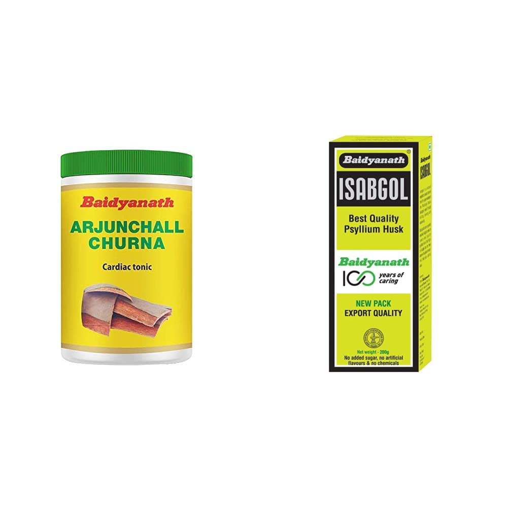 Baidyanath Arjunchall Churna - 100 grams (Pack of 3) & Vansaar Isabgol - Psyllium Husk Powder - 200gm | Effectively Relieves Constipation | Fibre Supplement For Digestion, 1 count