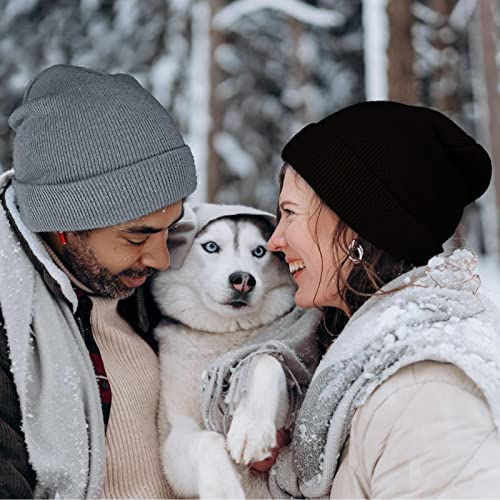 Image of ZOORON 1&2 Pack Beanie for Men Women Slouchy Beanie Hats Winter Knit Caps Soft Ski Hat Unisex