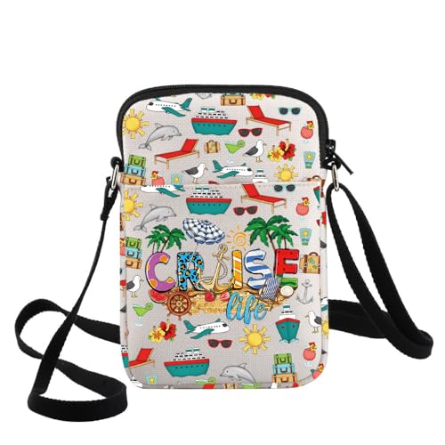 G2TUP Funny Cruise Life Crossbody Bag Cruise Vacation Gifts Cruising Shoulder Bag For Cruise Lovers Cruise Journey Sling Bag