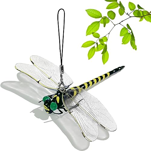 Inesore 虫除けトンボ 正規品 蜻蛉模型 ゴルフトンボ 釣りトンボ 虫避け 子ども向けフィギュア 虫天敵 虫撃退 本物と同じ大きさ12センチ 携帯チャーム 安全無害なPVC材質 安全ピン ストラップ付き ベランダ 網戸 屋外室内装飾 玄関 部屋 登山