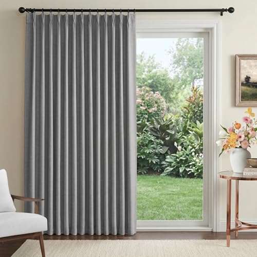 Linen Textured Pinch Pleated Curtains 108 inches long 60 Inch Wide