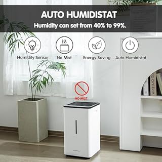 YougetTech Evaporative Humidifiers |6.5L(1.8Gal) Tank for Whole Room Humidifier | 30 W Cool No Mist Humidifiers | 7 Speed | MAX Output 1500 ml/h | Auto Humid | Top Filling | White