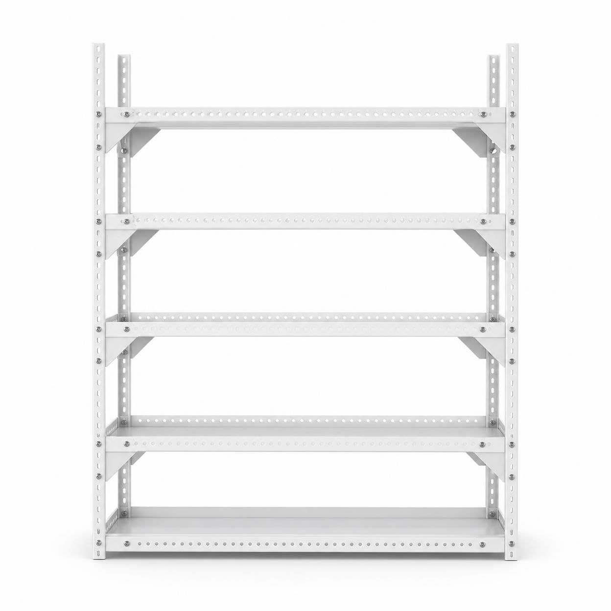 Scaffale ante da Balcone Metallo , Bianco 4 strati L130xP12.5xA100cm