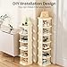 Kitstorack Vertical Shoe Rack: 8 Tiers Stackable Shoe Rack for Closet DIY Free Standing Shoe Organizer Small Shoe Shelf for Small Spaces and Narrow Spaces Plastic, White