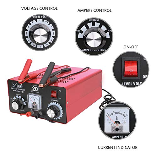 Beleeb Battery Charger Automotive, 12V/24V/36V/48V/60V/72V Voltage Adjustable Trickle Charger/Maintainer,40-150Ah 12A Max,Charge for Boat Marine Truck Lawn Mower Car Golf Cart - Thumbnail 2