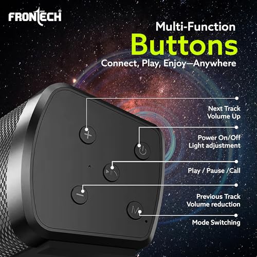 Image of FRONTECH ECHOLITE-181 Mini Soundbar Speaker with FM Radio /USB /TF /RGB Lights and Aux Support 10 W Bluetooth Speaker / 1200 mAh Battery, 1 Year Warranty (Black- SW-0181)