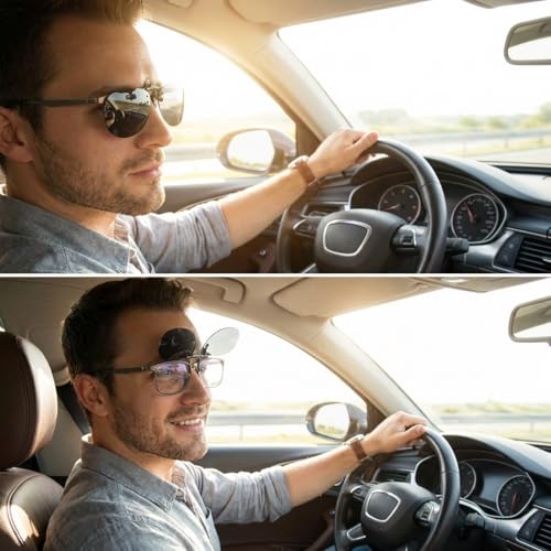 Image of Polarized Clip-on Sunglasses Aviator Style Anti-Glare UV Protection Clip over Prescription Glasses for Men Women