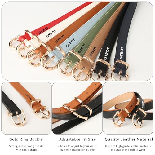 Jeans Dress Pants Women's Belt Fashion Belt with Gold Buckle4