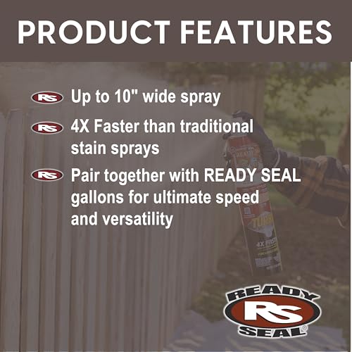 Image of Ready Seal Exterior Wood Stain | Turbo Spray System | Professional Grade Oil-Based Stain and Sealer in One | Ideal for Decks, Fences, Pergolas, Wood Siding & More | 24 Ounce | Natural Light Oak