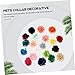 BUGUUYO 20pcs Flower Pet Collar Accessories Delicate Chiffon Decor for Dogs and Cats Elastic Band for Easy Attachment for Parties Weddings and Daily Wear