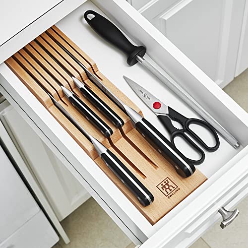 Image of ZWILLING Pro 7-pc Knife Block Set with In-Drawer Knife Tray