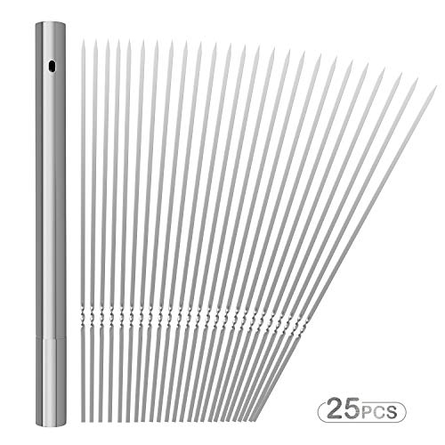 HIMETSUYA Brochetas de Barbacoa Brochetas de shish Kebab de Acero Inoxidable Brochetas de Barbacoa Brochetas de Carne Kebab Accesorios de Barbacoa para Cubiertos de Barbacoa Mangal