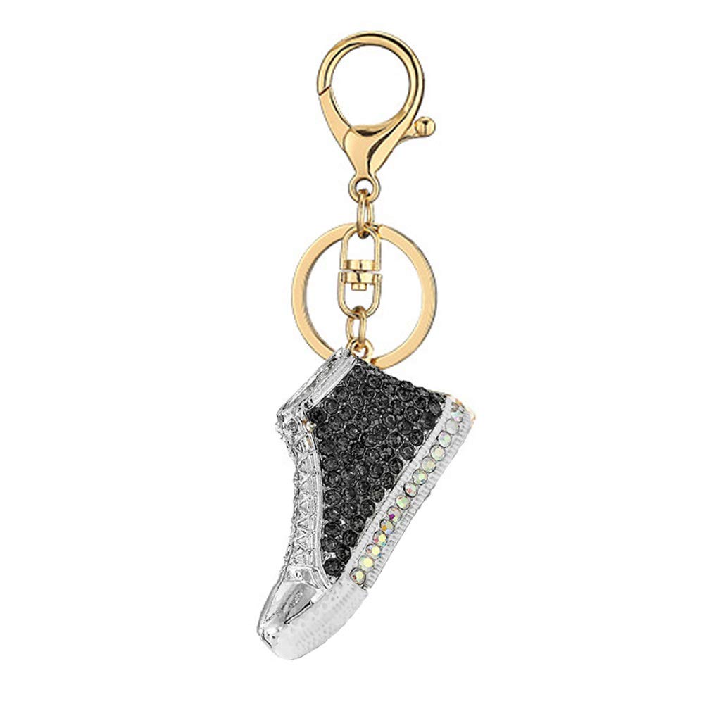 High Top Sneakers Rhinestone Keychain,Sports Shoes Sparkling Keyring