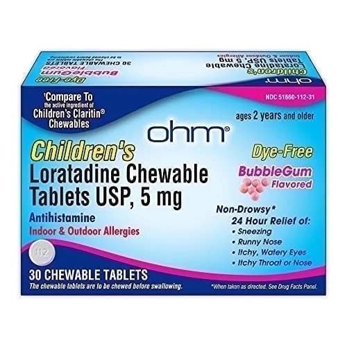 Ohm Children's Allergy Medicine Chewable Tablets
