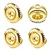3 Pairs Screw Earring Backs, 925 Sterling Silver Screw On Earring Backs Replacements for Studs, 18K Gold Plated Hypoallergenic Screw Backs Fit for 0.032