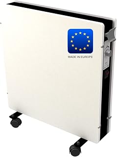 Emerio SH-122556 grzejnik akumulacyjny, doskonała wydajność z podczerwieni/konwektoru/termowentylatora, energooszczędny, IP20, wzór White Moonstone, mobilny dzięki kółkom, 2000 W, 220 V