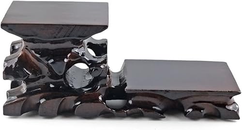 GOLDY&WENDY Jarrón rectangular oriental hecho a mano con base de palisandro, tetera, estatua de Buda, ornamento, soporte de exhibición