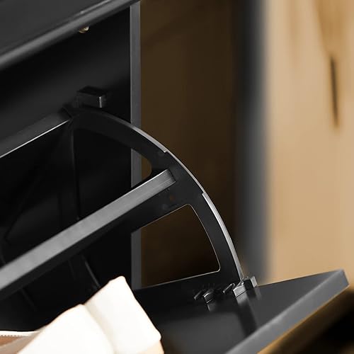 Miniatura 9 de SoBuy Armario pequeño para zapatos, zapatero delgado con 2 cajones abatibles, unidad organizadora de almacenamiento de zapatos delgada para entrada