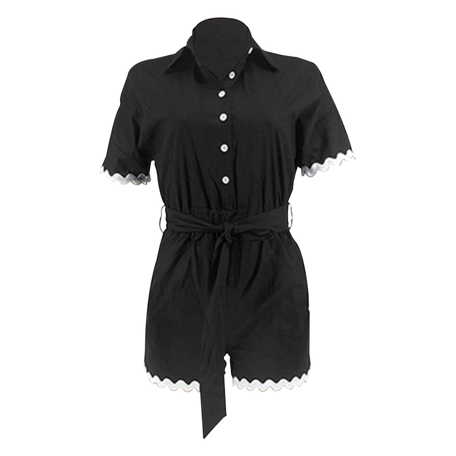 Mono informal de pierna ancha para mujer con dobladillo con volantes y manga para uso diario en casa y temporadas cálidas
