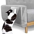 Pawaboo Pet Scratch Furniture Protector,[10 Pack] Cat Scratch Deterrent Tape, Furniture Protectors Training Tape, Couch Corner Cat Scratch Repellent with 60 PCS Upholstery Pins - White