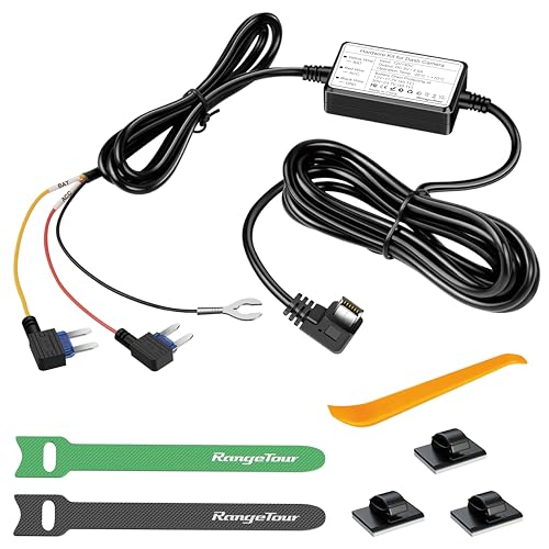 Range Tour Kit Cablaggio Mini USB, Dash Cam Hardwire Kit 3.5m/11.5ft 12V/24V a 5V/2.5A Auto Cavo di...